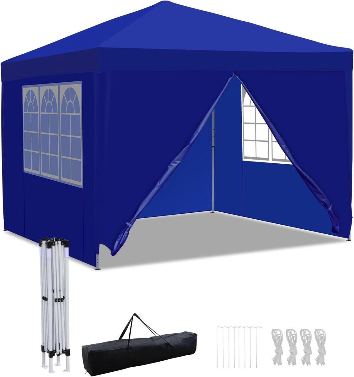 Pop-up Paviljoen - Tuintent Partytent - Feestelijke Bijeenkomsten - Waterdicht UV-beschermend - 3 x 3 Meter - Blauw