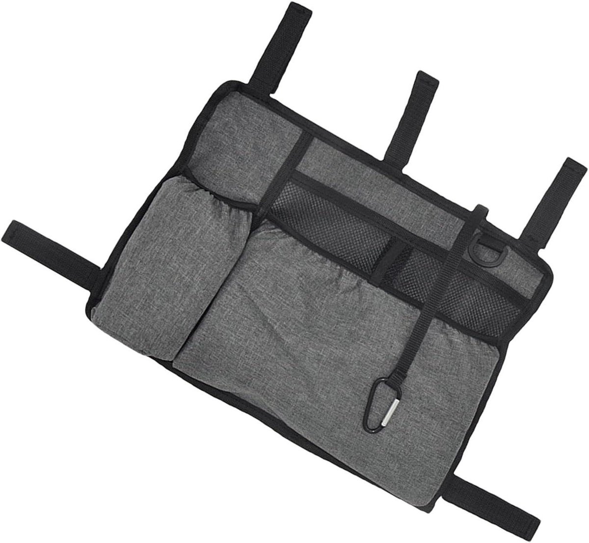 Rolstoel Zijvak - Opbergtas - Spullen Meenemen - Multi-Pocket Ontwerp - 40x28cm - Grijs