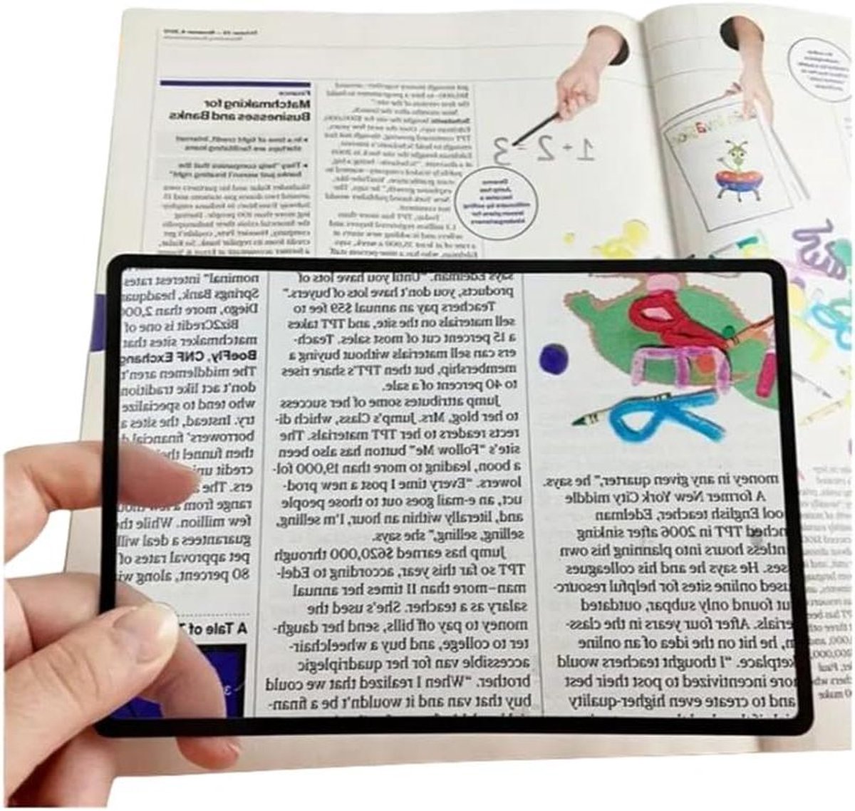 Vergrootglas A4 - Leesloep - Tekst Vergroten - Helder Optisch Glas - 5x Vergroting - Transparant