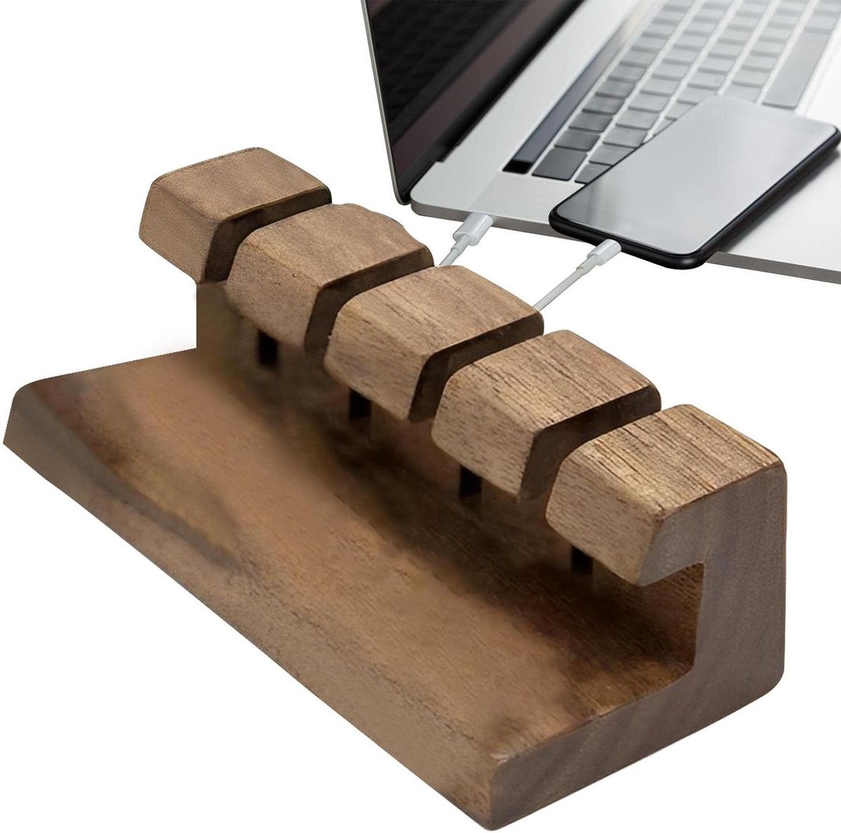 Kabelhouder - Draad organizer - Bureau opruimen - Houten materiaal - 93 x 51 x 32 cm - Niet gespecificeerd
