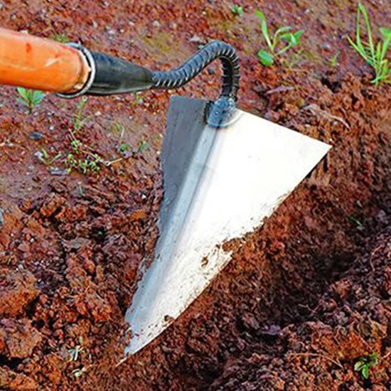 Handschoffel - Onkruidtrekker - Tuinonderhoud - Driehoekige vorm - 28 x 11 cm - Zilver — afbeelding 5