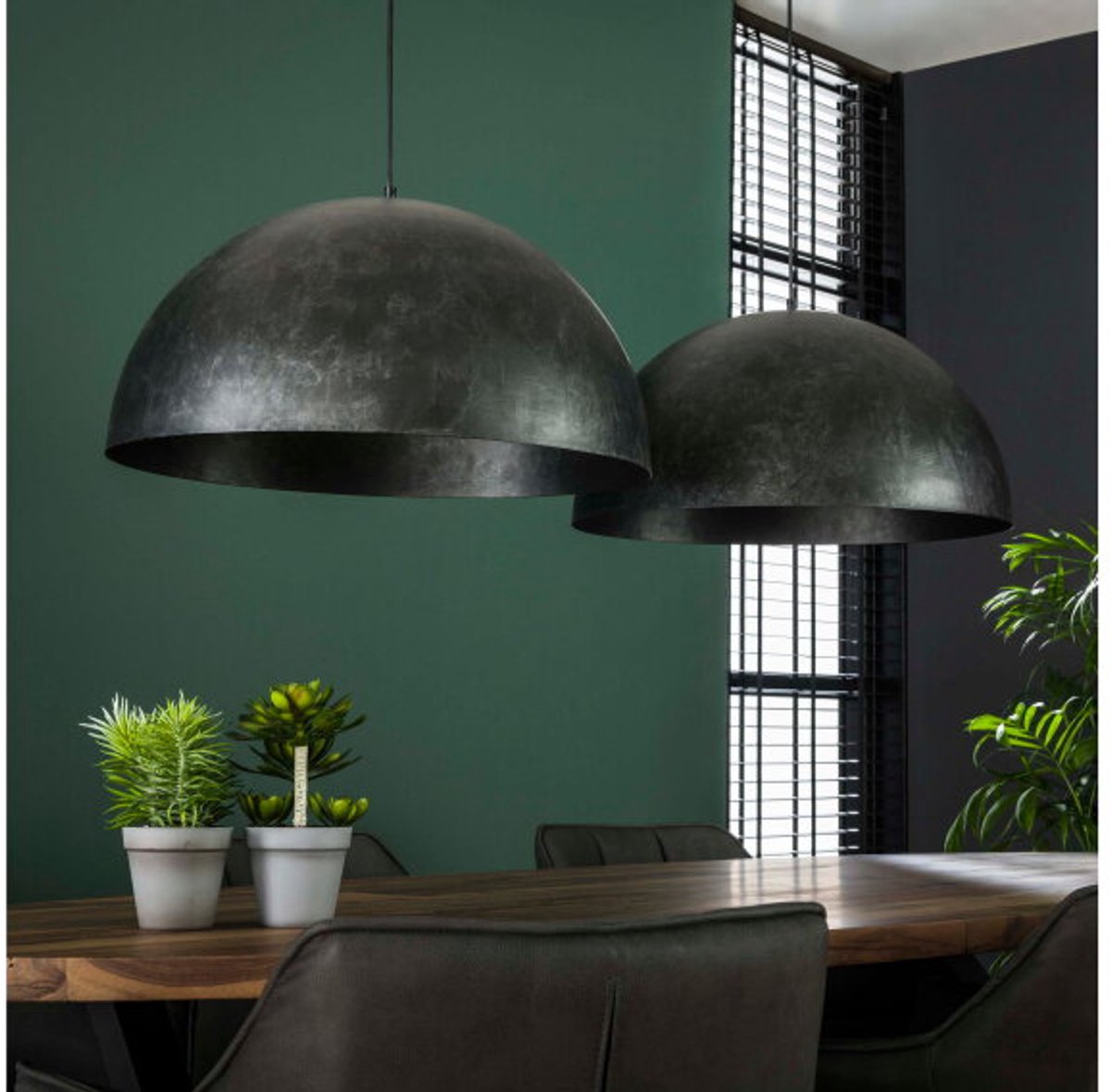 Hanglamp Dome 2 lampen Ø60 cm - Charcoal