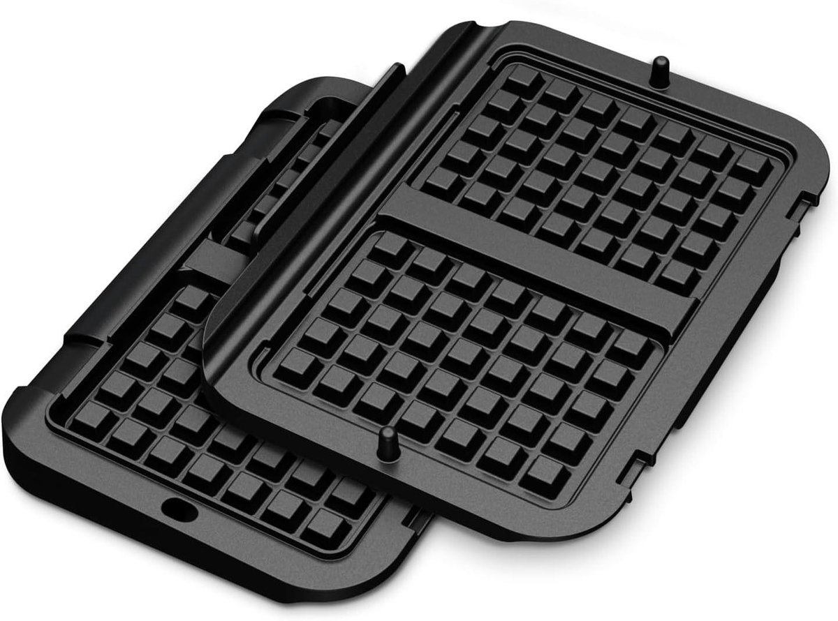 Wafelplaten - Wafelmaker Platen - Zoete Gerechten Maken - Vaatwasmachinebestendig - 1 Aantal - Zwart