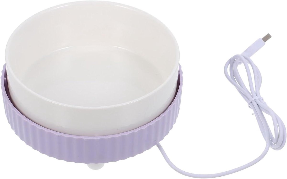 Kattenkom Waterdispenser - Verwarmde Drinkbak - Warm Drinken Zorgen - Constante Temperatuur - 5.11 x 5.11 inch - Violet
