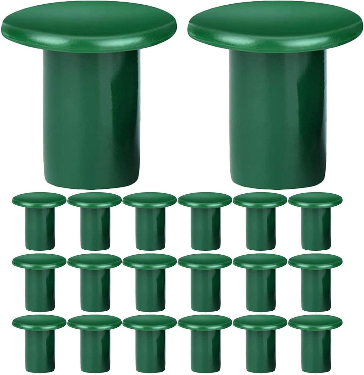 Rotan Paaltoppers - Eindkapjes Bamboe - Planten Ondersteunen - Paddenstoelvormig Groen - 3 cm - Groen