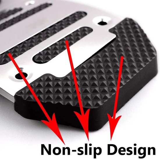 Antislip Pedaal Covers - Auto Interieur - Verbeterde Grip - Eenvoudige Installatie - Standaard Maat - Zilver — afbeelding 4