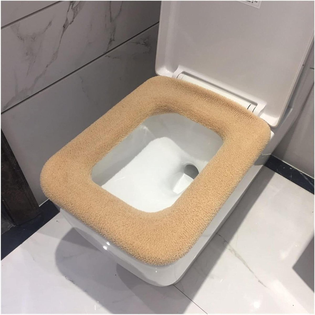 Toiletbrilhoes - WC bril warmer - Badkamer Comfort - Hygiënisch en Wasbaar - 37x45 cm - Lichtgeel