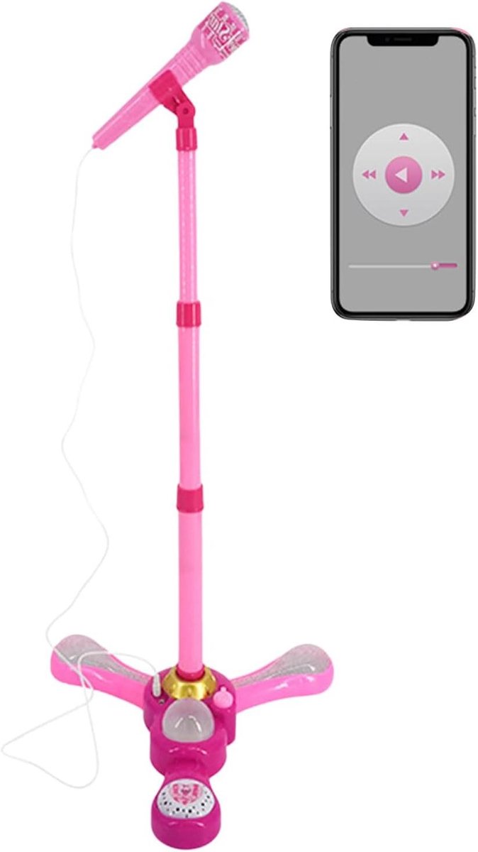 Kinder Microfoon - Karaoke Speelgoed - Muziek Maken - Verstelbare Standaard - 30 cm Pakket - Multicolor