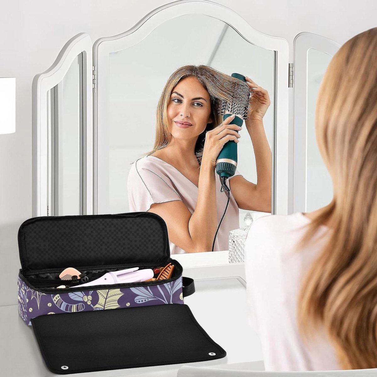 Reis Etui - Styling Tool Tas - Haar Styling - Hittebestendig Mat - 37 x 10 cm - Zwart