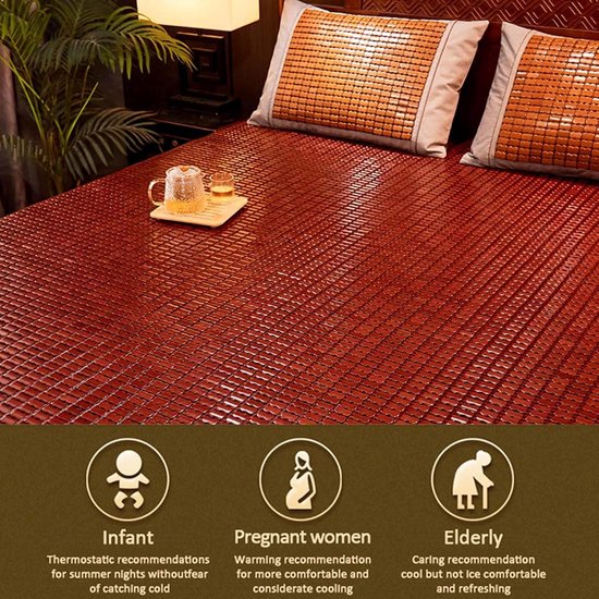 Zomer Mat - Koel Kussen - Koel Slapen - Natuurlijk Bamboe - 70x240cm - Natuurlijk — afbeelding 5