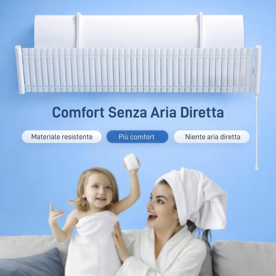 Windscherm Airconditioning - Airco Deflector - Comfort Verhogend - Verstelbare Hoek - 34 x 12 x 6 cm - Wit — afbeelding 2