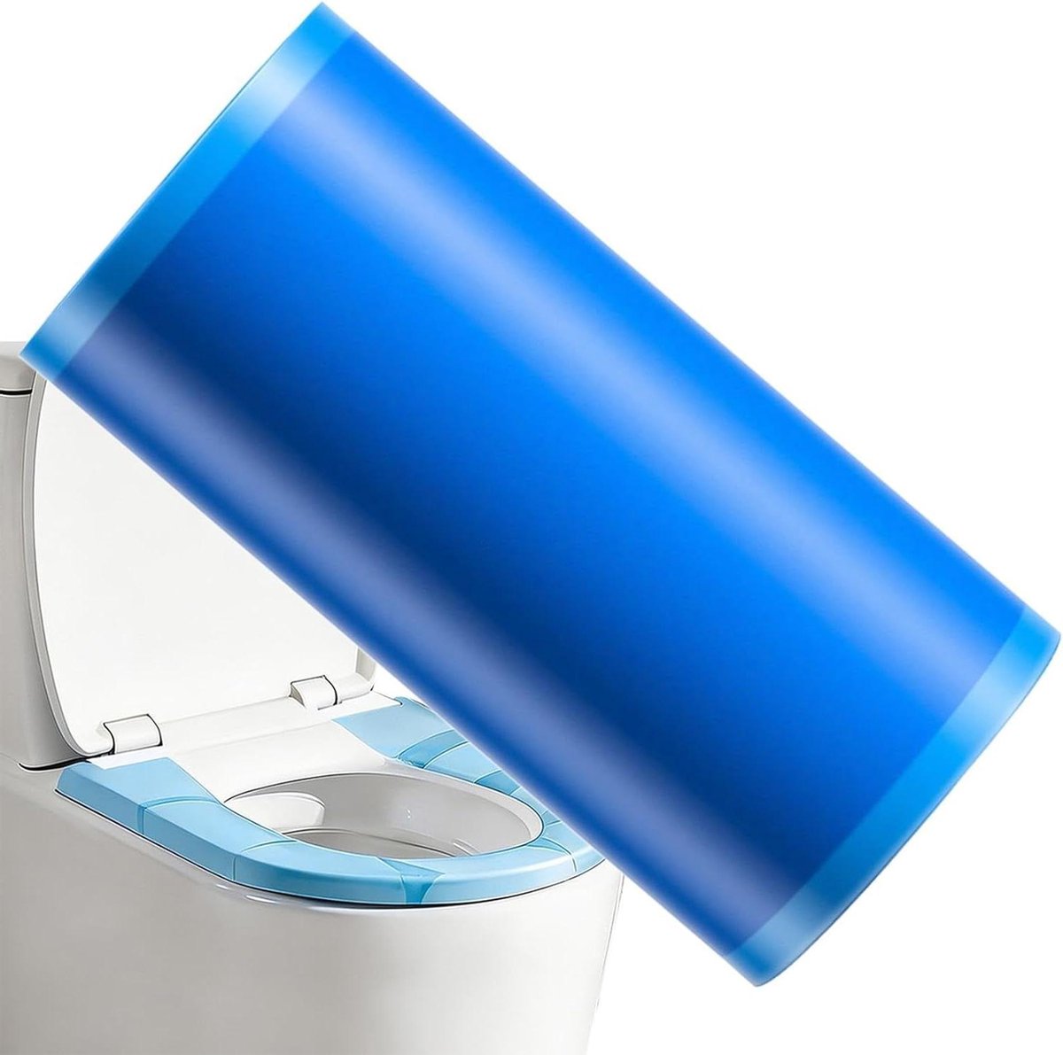 Toiletbrilhoezen - Badkamer inleggers - Hygiënisch reizen - Lijmvrij verwijderbaar - 100 stuks - Blauw