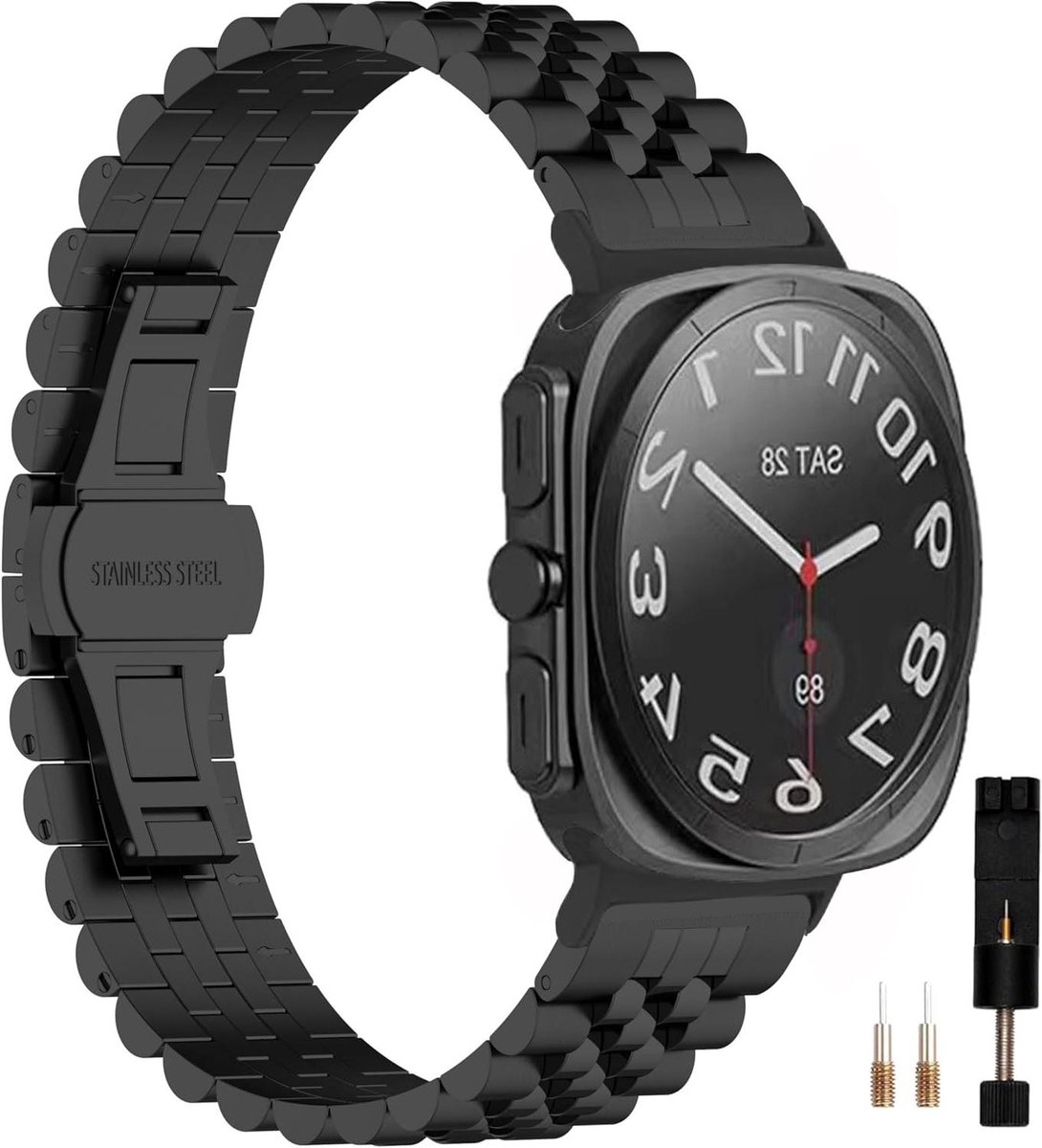 Metalen Horlogeband - Reserveband RVS - Smartwatch Upgrade - Eenvoudige Bevestiging - 46 mm - Zilver