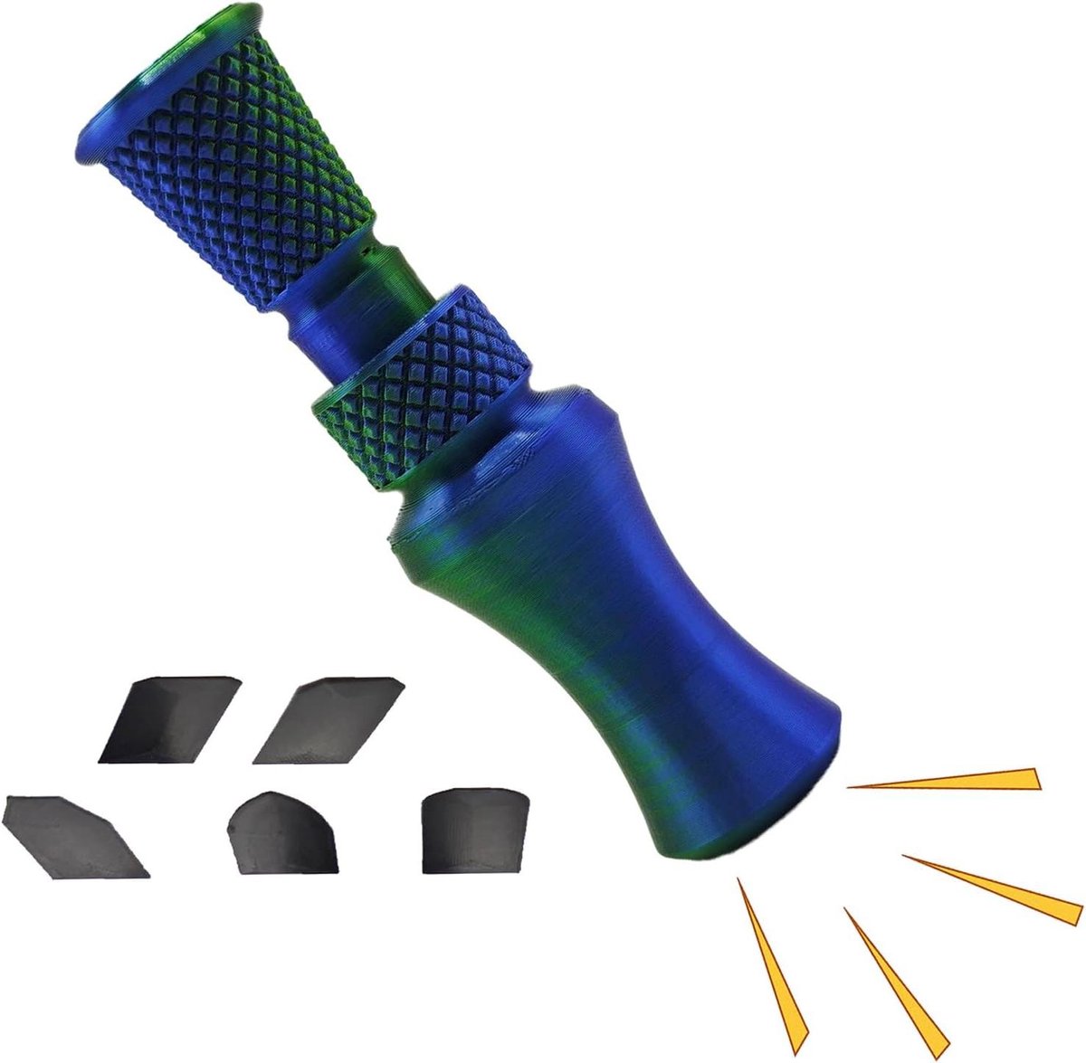 Eendenlokfluitje - Lokfluit Buitensport - Wildobservatie Oefenen - 3D Geprint Ontwerp - 5 Geluidschijven - Malachietgroen