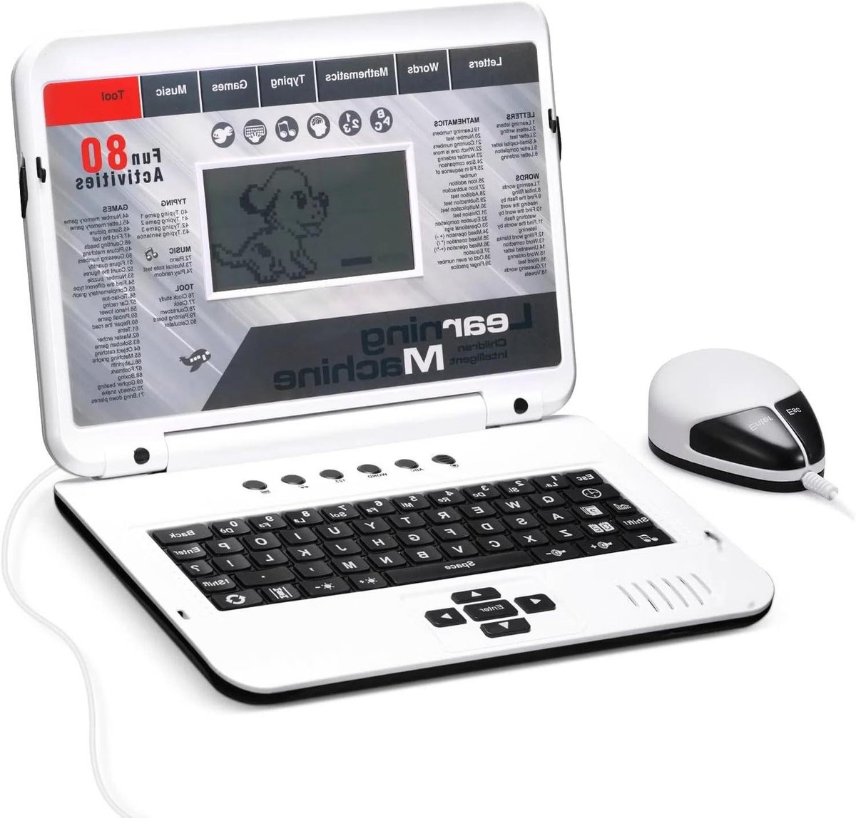 Kinder Laptop - Educatief Speelgoed - Woorden Leren - 80 Leermodi - 29 cm - Wit