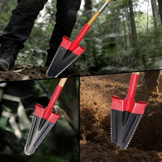 Spade met zaag - Wortelspade tuingereedschap - Tuinonderhoud klussen - 3-in-1 functie - 142 cm lengte - Zwart — afbeelding 4