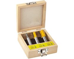 Ondermaat Dado Freesbits Set voor Multiplex - 3 Delen voor 1/4, 1/2 en 3/4 Inch