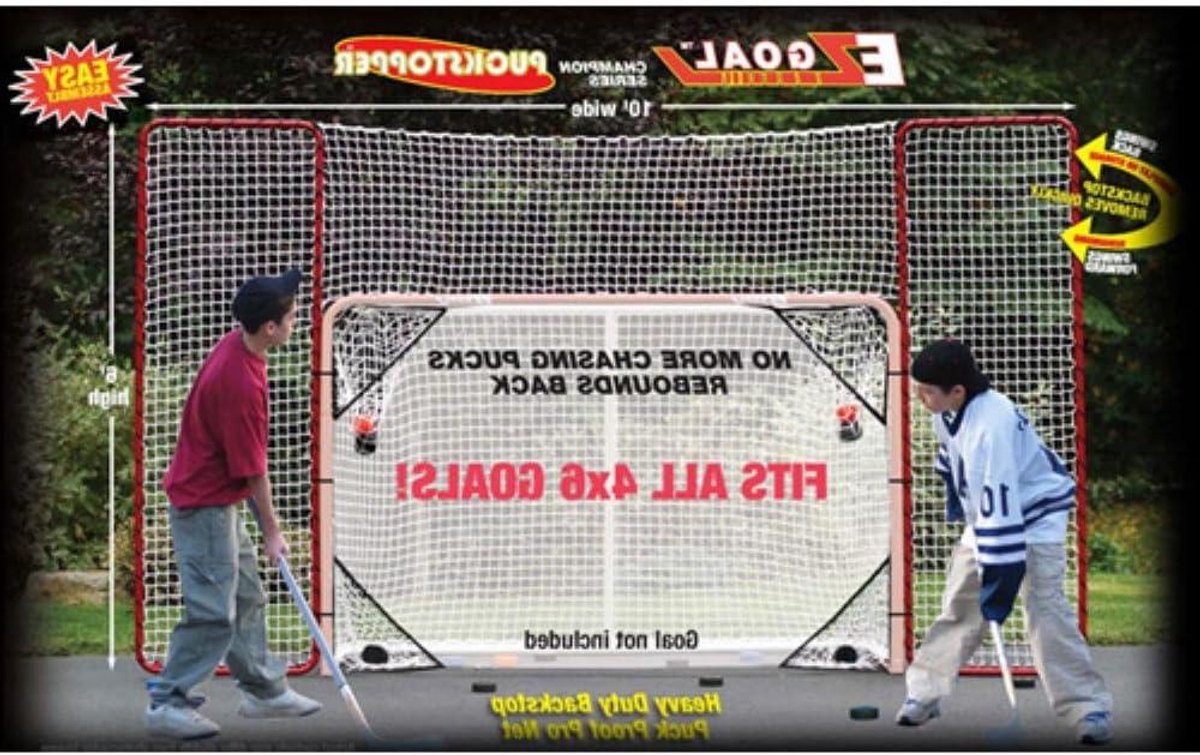 Hockey Backstop - Trainingstool - Puck Training - Inclusief Targets - 305 x 183 cm - Rood/Wit