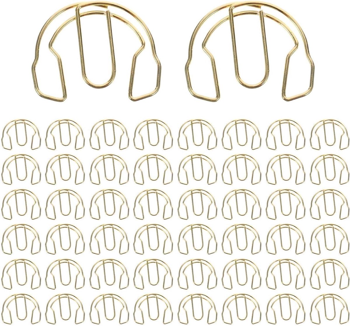 Paperclips - Houders - Documenten Ordenen - Hoofdtelefoon Vorm - 50 Stuks - Goudkleurig