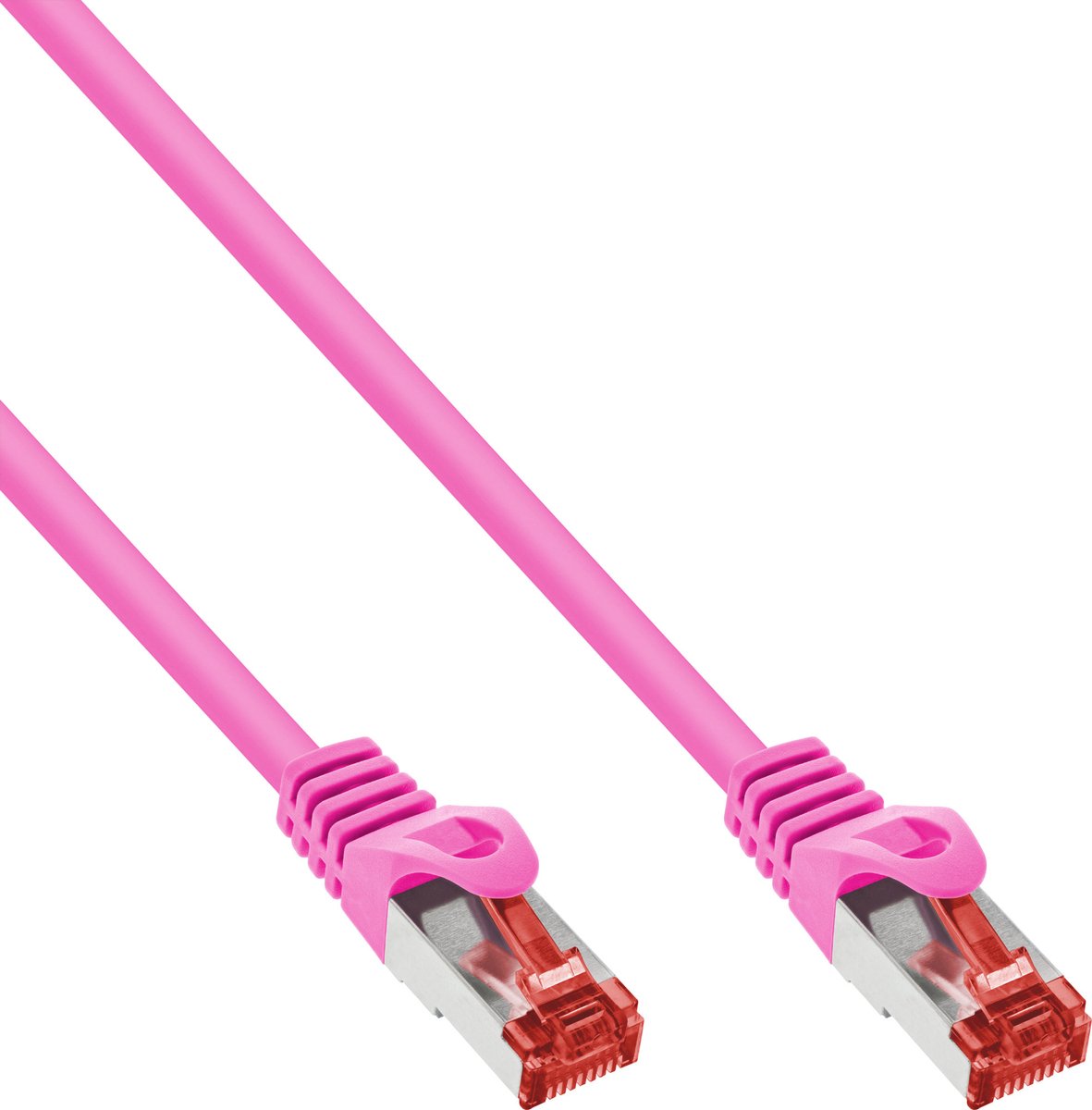 InLine® Patchkabel, S/FTP (PiMf), Cat.6, 250 MHz, PVC, koper, roze, 1,5m