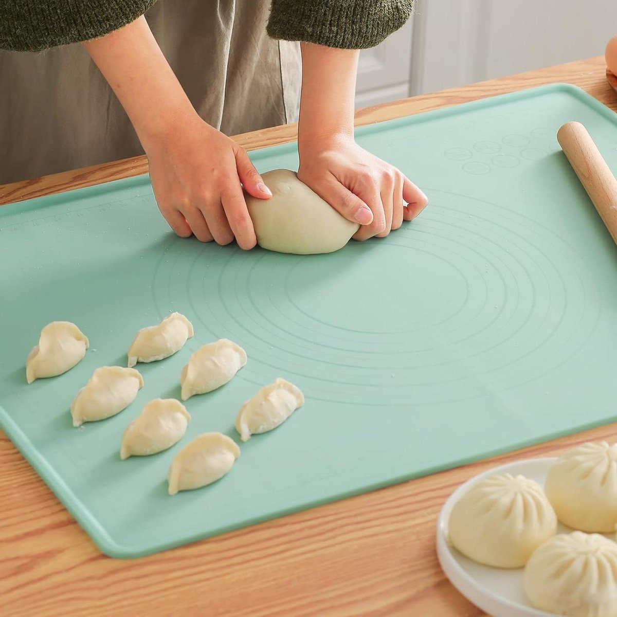 Siliconen bakmat - Extra grote mat - Koekjes bakken - Hoge anti-aanbak rand - 50 x 78 cm - Grijs