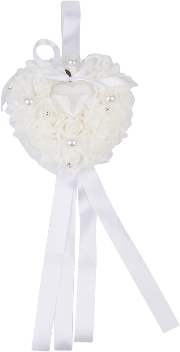 Romantisch Hartvormig Trouwring Kussen voor Bruiloft - Elegant Sieraden Accessoire
