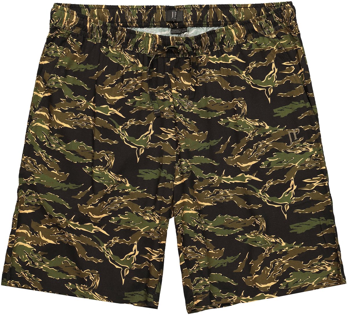JP 1880 - Heren - bermuda elastische instapband viscose all-overprint tot 8XL - Donkerbruin - Maat L