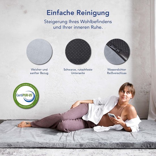 Opvouwbare Matras - Gastenbed Vloermat - Kamperen Logeren - Drukverlagend Schuim - Niet Gespecificeerd - Grijs — afbeelding 4