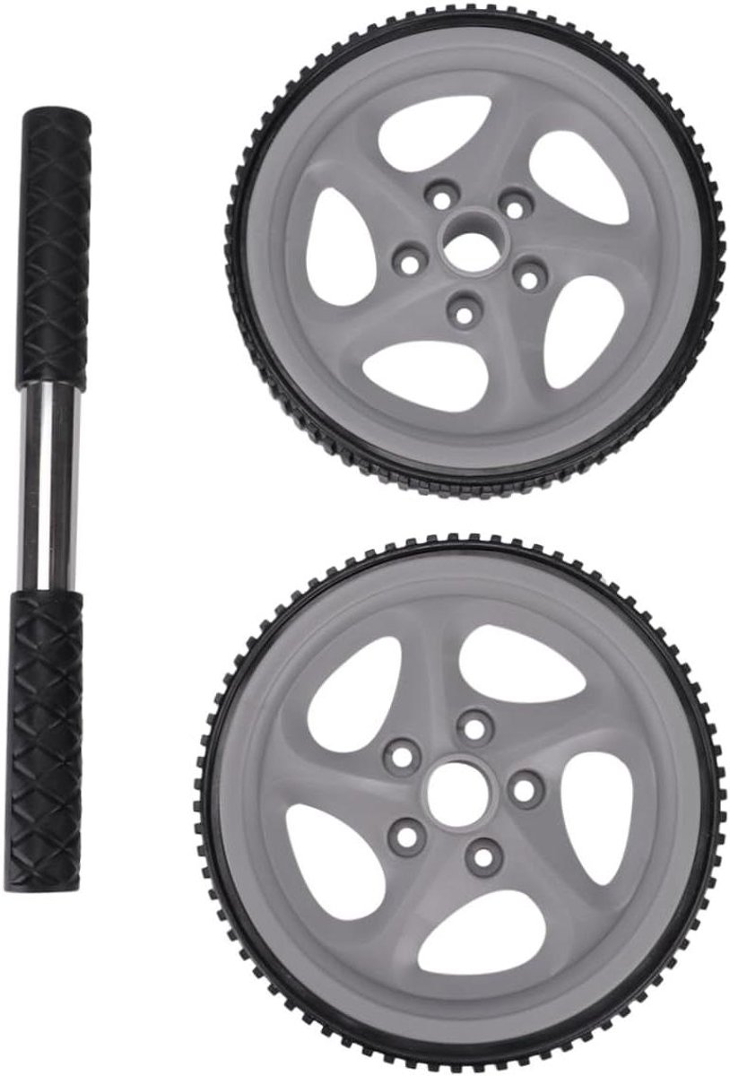 Buikwiel - Core trainer - Effectieve core training - Antislip handvatten - 185 cm - Grijs