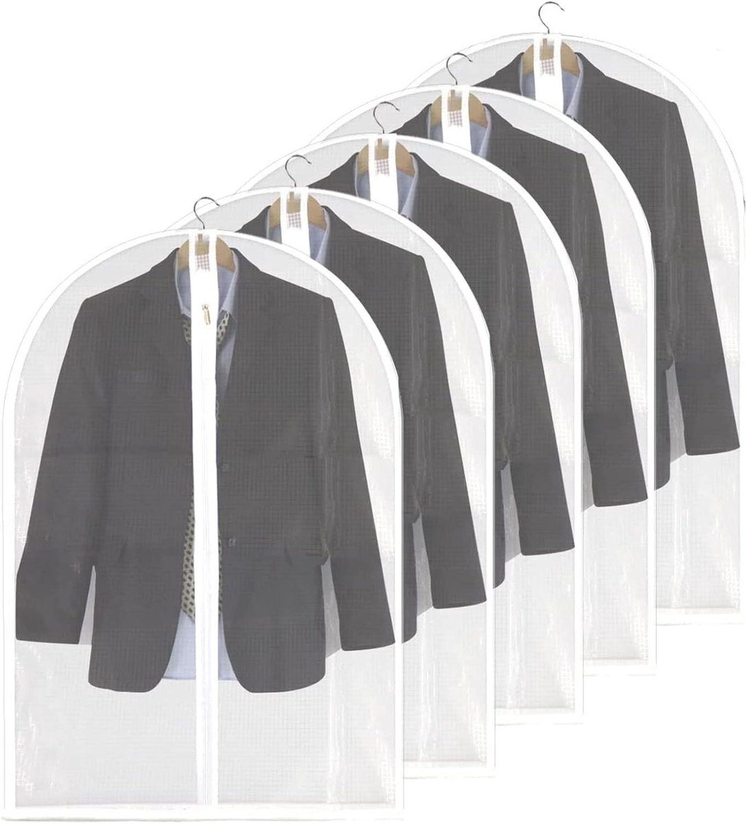 Beschermhoezen Voor Kleding - Kledingzakken Set - Kleding Opbergen - Waterdicht En Stofdicht - 5-Delige Set - Transparant