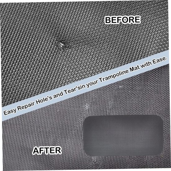 Trampoline reparatieset - Springmat patch - Trampoline herstellen - Sterk TPE materiaal - 10x20 cm - Set — afbeelding 2