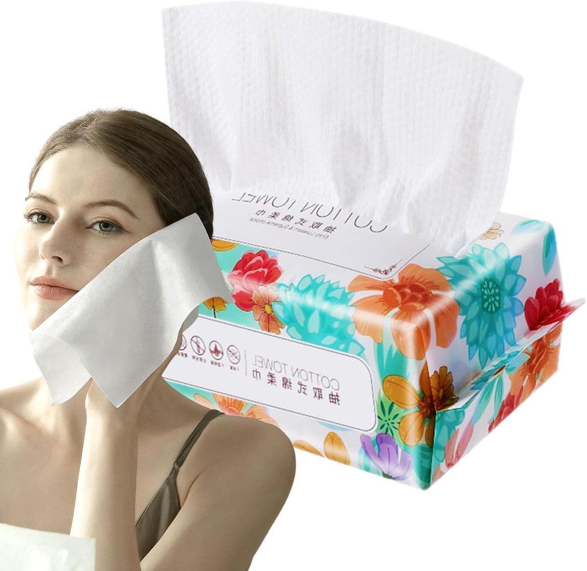Katoenen Tissues - Gezichtshanddoeken - Gezicht Reinigen - Plantaardig Vezelmateriaal - 15x20cm - Parelpatroon