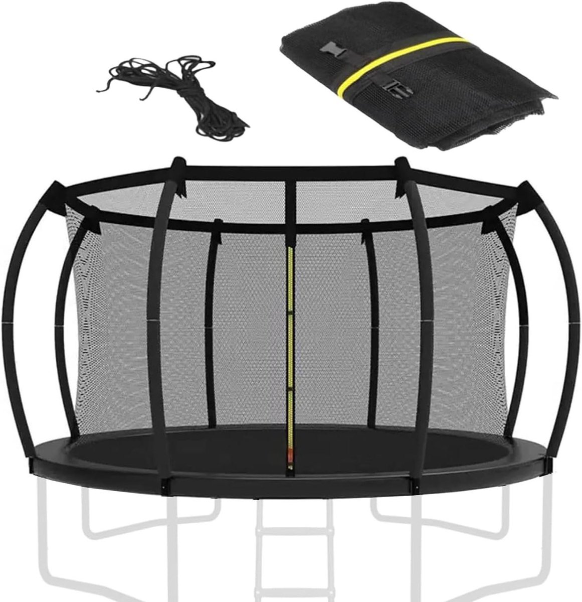 Trampoline Veiligheidsnet - Beschermend Hekwerk - Veilig Buiten Spelen - Weerbestendig Nylon - 305 cm Diameter - Zwart
