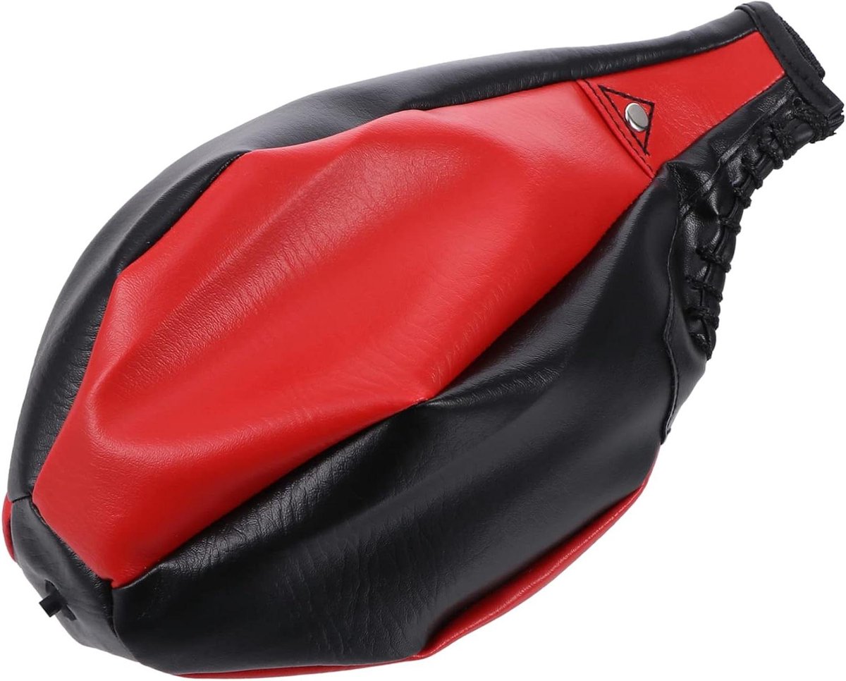 Bokszak met Ophanging - Trainingsbal Snelheid - Stress Verlichten - Duurzaam PU Leer - 25 cm - Zwart