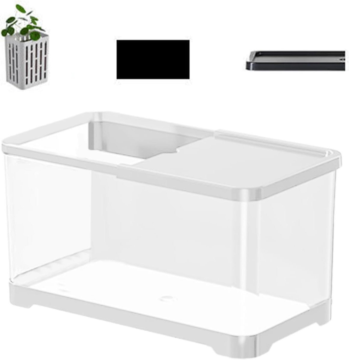Aquarium Starter Set - Complete Vis Set - Beginners Vis Houden - Hydroponische Mand - 30.6 x 19.6 cm - Wit