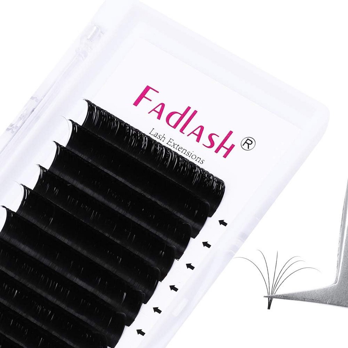 Easy Fan Wimpers, C-Krul, 0.07mm, Lengte 12mm - Zelfuitwaaierende Wimperextensies voor Natuurlijke Look