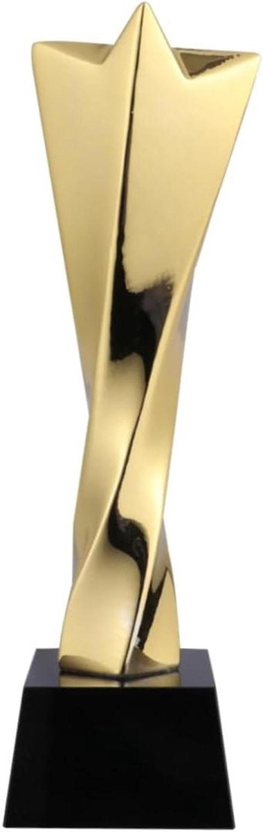 Gouden Trofee Beker - Prijstrofee Ster - Sportwedstrijd Prijs - Kristallen Voet Sterontwerp - 28x8x8 cm - Goud