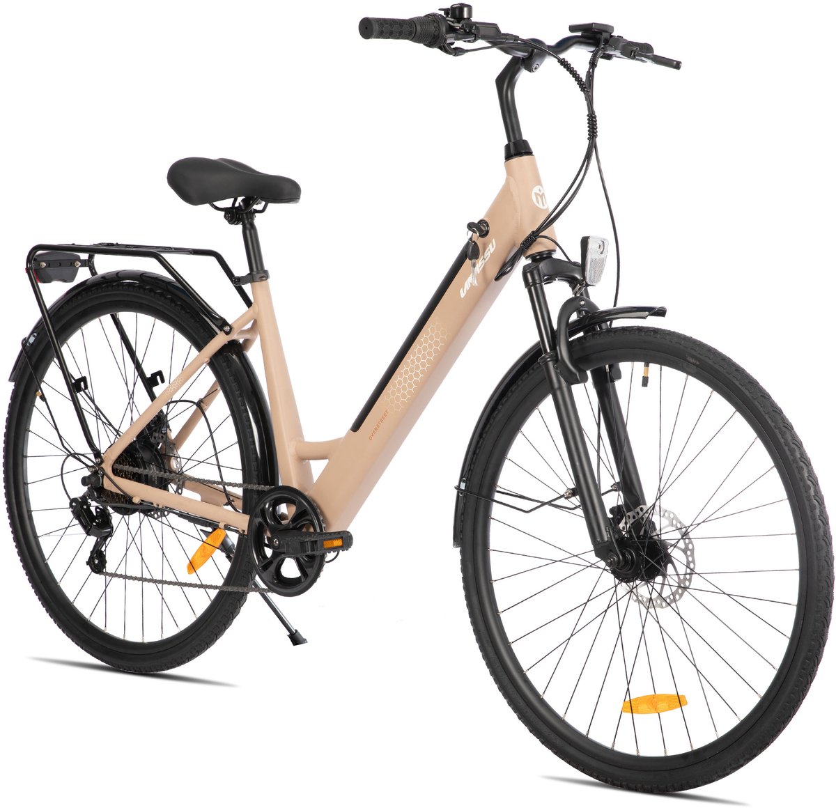 LAMASSU Elektrische Fiets - 700*38C - 250W Motor - 60 km Actieradius -Shimano 7 Versnellingen - Aluminium Frame - Unisex - Goud