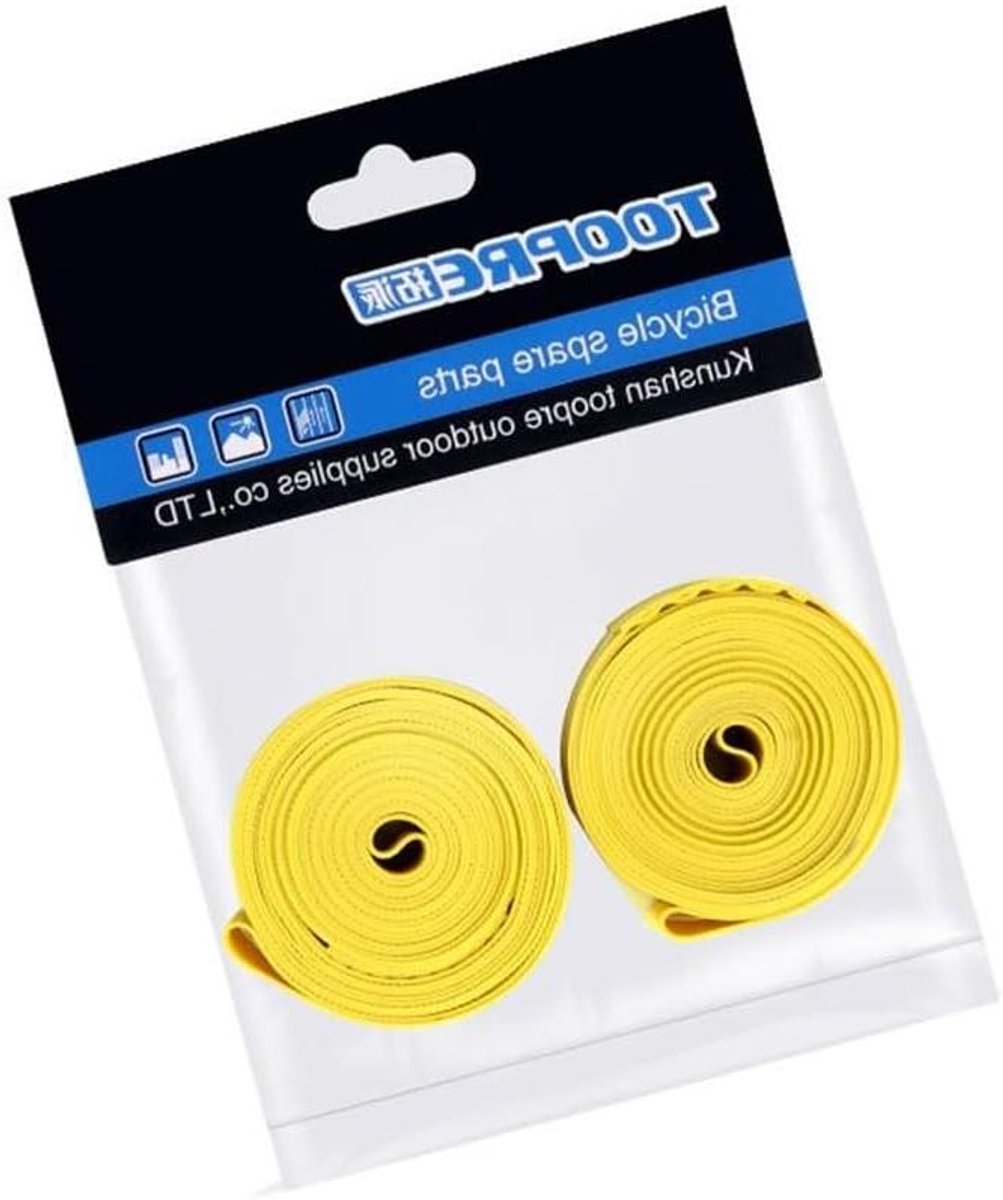 Fietsband Bescherming - Liner Set - Lekvrije Ritten - Herbruikbaar PVC - 2 Stuks - Geel