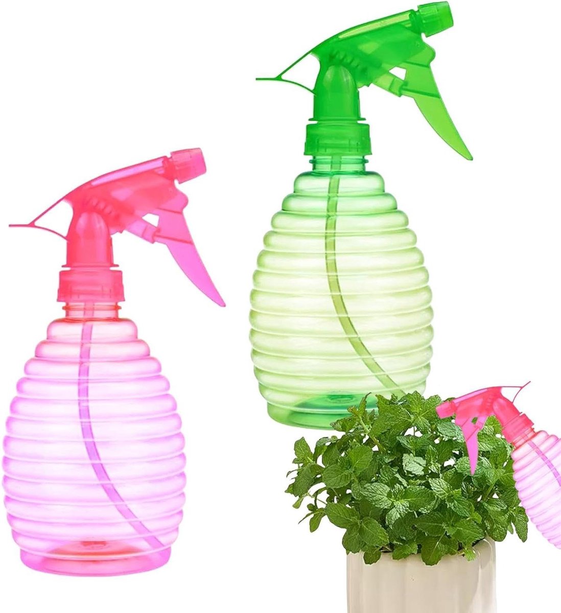 Plantenspuit Fles - Handgieter Tuin - Planten Verzorgen - Gelijkmatige Vochtvoorziening - 2 stuks 500 ml - Transparant