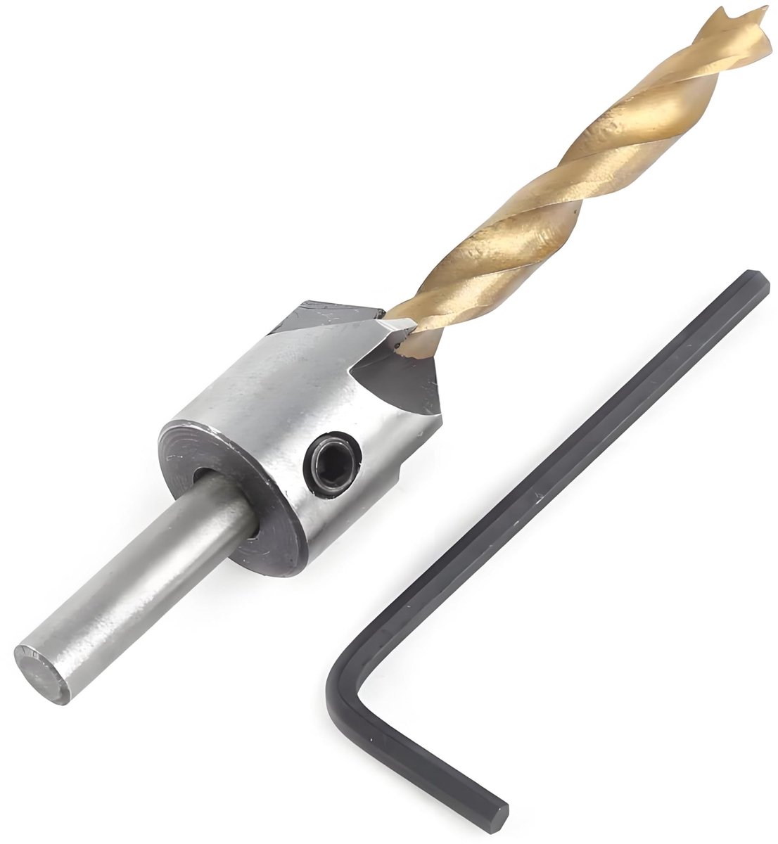 SolidChoice - Houtbewerking Verzinkboor Spiraalboren Set - Timmertool - Ronde Schacht - Frees- en boorset - Voor hout en kunststof - Inclusief inbussl