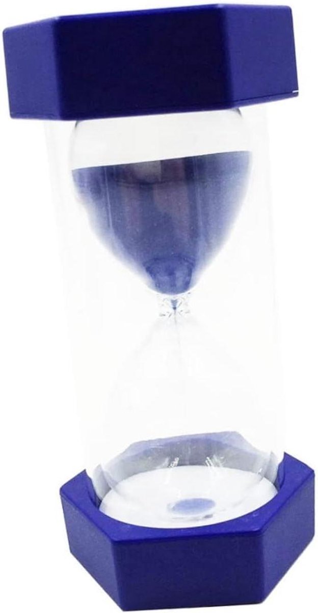 Zandloper Timer - Zandloper Klok - Decoratie Huis - 20 Minuten Tijdsaanduiding - 6.5 x 6.5 x 13 cm - Blauw