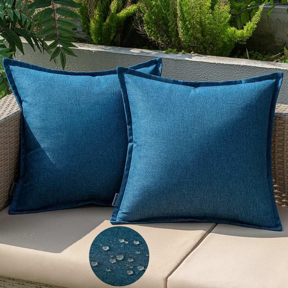 aladdien - Outdoor kussen - Waterdicht - Weerbestendig - Marineblauw - Decoratieve kussenhoezen - Geschikt voor tuin, bank, woonkamer