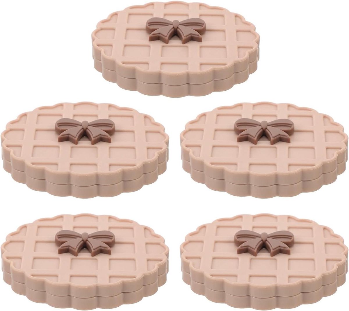 Make-up Spiegels - Zakspiegels Handspiegels - Snelle Touch-ups - Dubbelzijdig Wafelpatroon - 78 x 78 cm - Beige