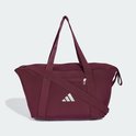 Bordeauxrode sporttas met verstelbare schouderband en wit Adidas logo.