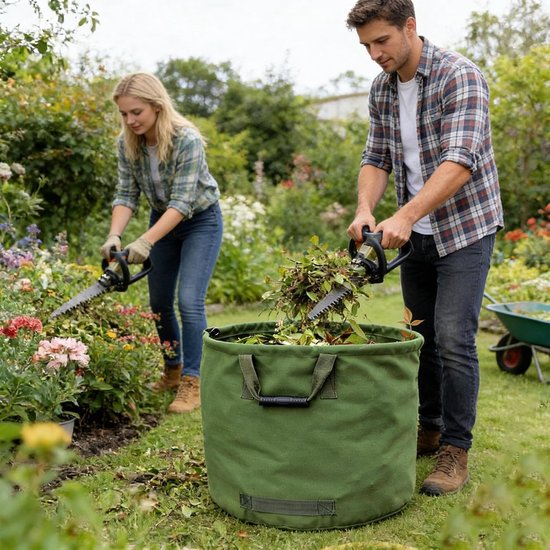 Tuinzak, opbergzak geschikt voor bosbladeren, groene bladzak - zwart van Merkloos	 — afbeelding 2