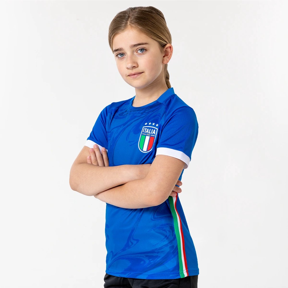 Italië Voetbalshirt Kinderen - Maat 116 t/m 164 - Officiële FIGC Fanmerchandise - Jongens & Meisjes - Blauw - Polyester