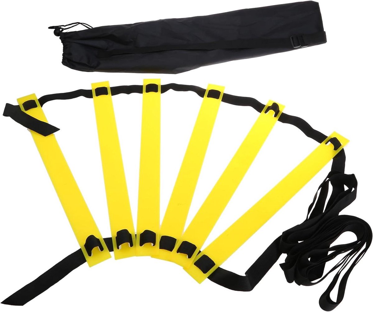 Snelheidsladder Trainingsset - Agility Ladder Voetbal - Atletische Prestaties Verbeteren - Verstelbare Sporten - 3 meter 6 knopen - Zoals afgebeeld
