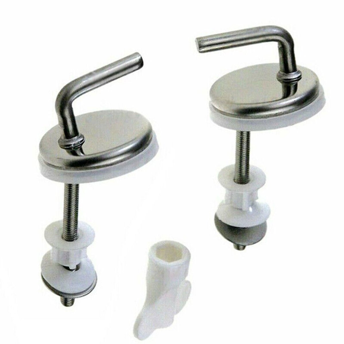 Toiletbril Scharnieren - WC Deksel Bevestiging - Toilet Reparatie - Roestvrij Staal - 2 Stuks - Zilverkleurig