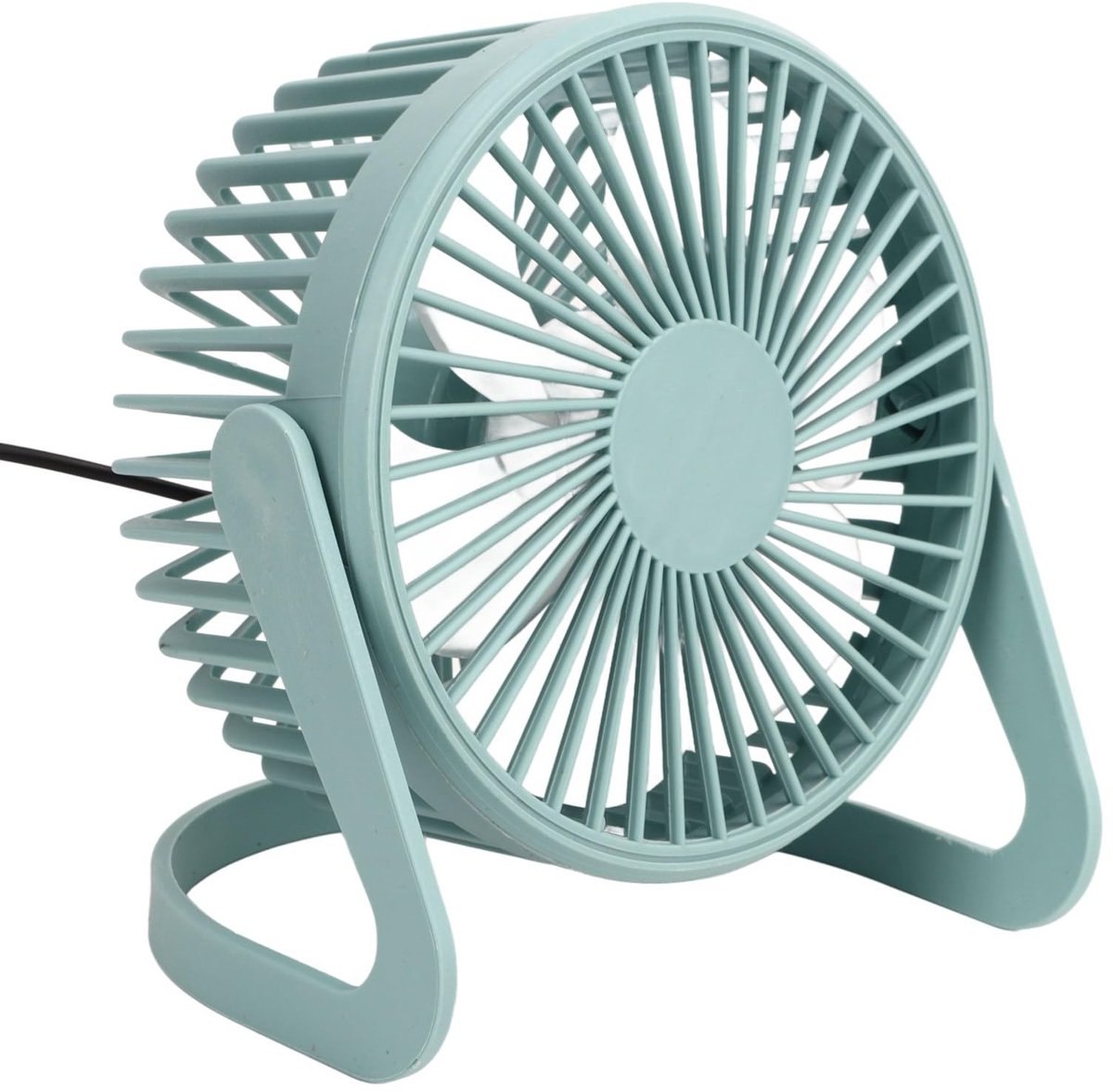 aladdien - USB Bureauventilator - Stil - Lichtblauw - Compact - Drukbestendig - Voor Thuis en Kantoor - Ventilator met Verlengde Kabel